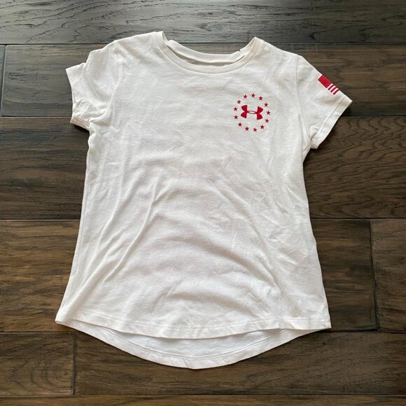 Girls Youth Small Under Armour Freedom T-Shirt - Picture 1 of 6